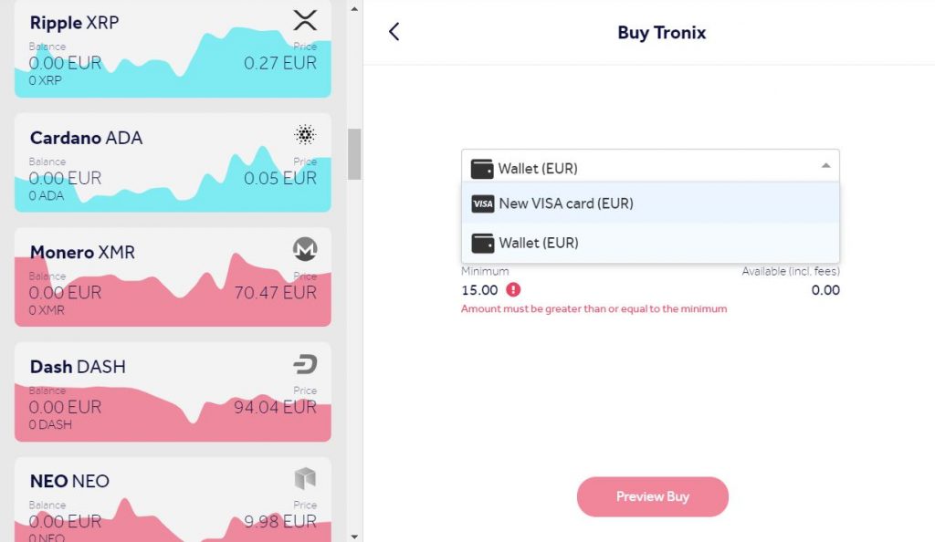 buy tron trx