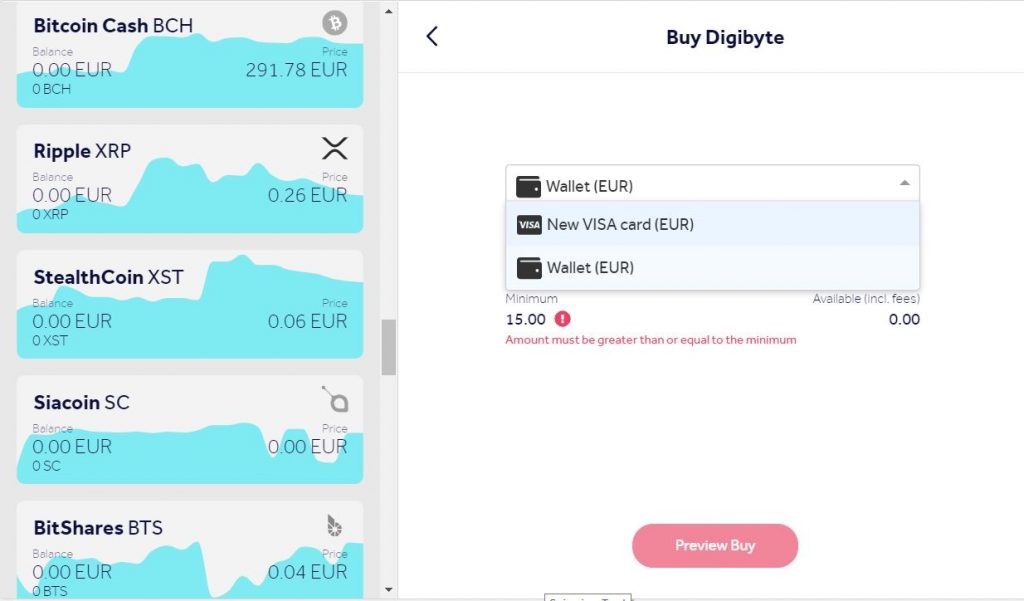 Buy Digibyte (DGB) online using a credit card