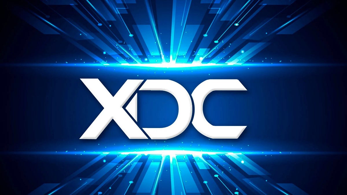 XDC on blue background