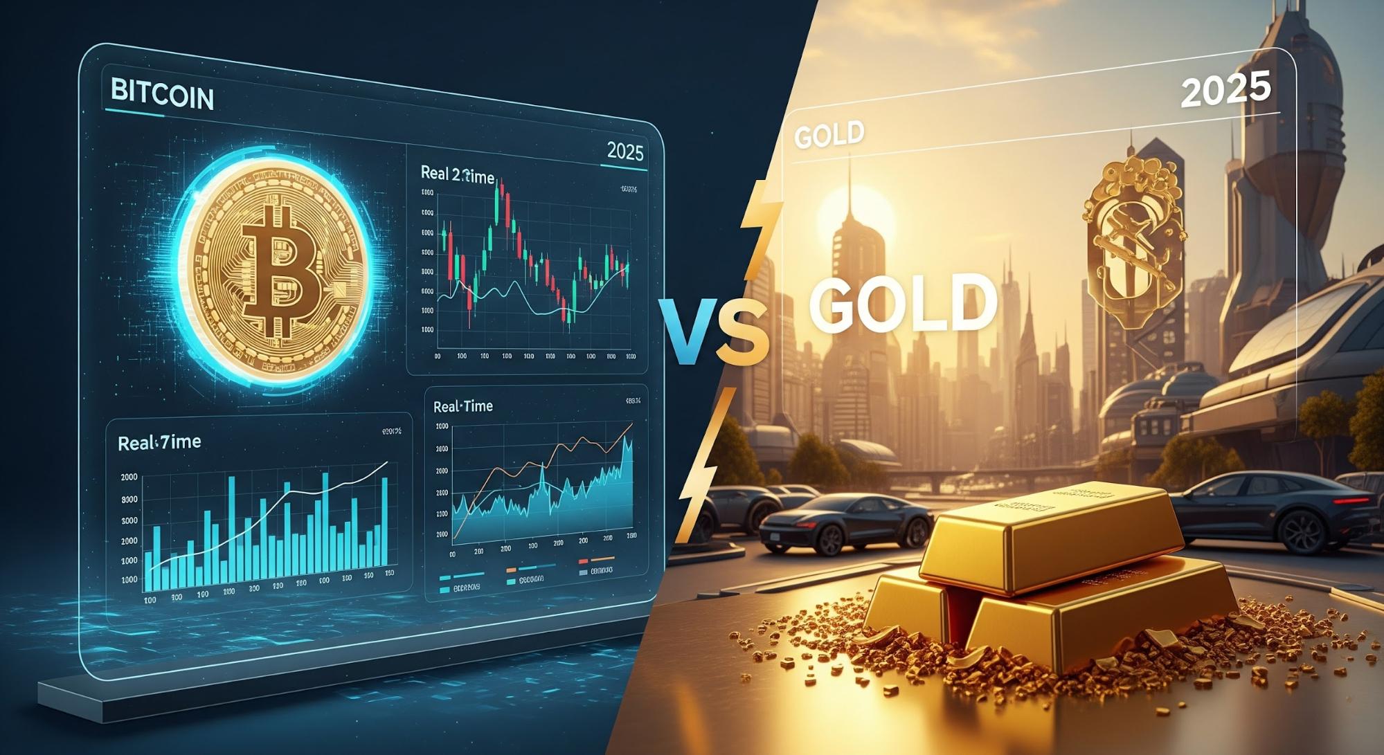 Image depicting bitcoin vs gold